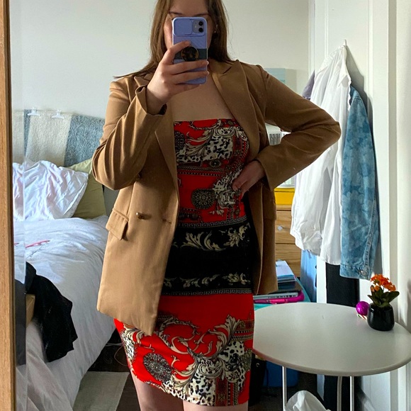 Scarf Print Spaghetti Strap Bodycon Dress NWOT - Picture 10 of 16